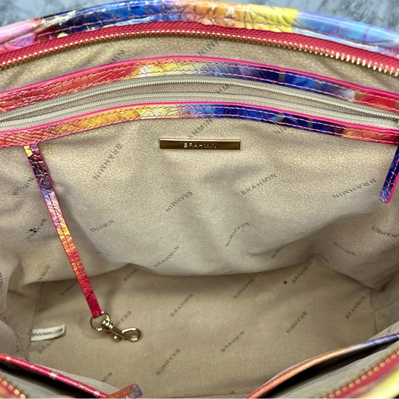 Brahmin Dandy Melbourne Medium Asher Tote Leather Shoulder Bag Rare Croc Purse - Picture 11 of 14